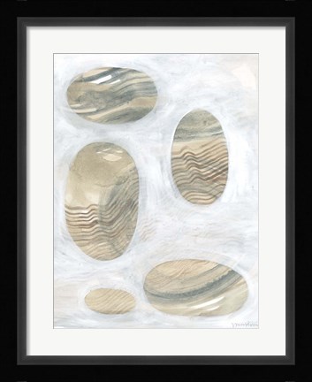 Framed Neutral River Rocks III Print