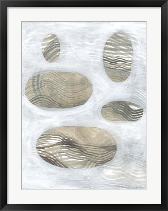 Framed Neutral River Rocks IV Print