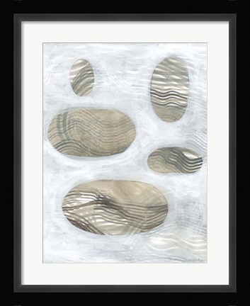 Framed Neutral River Rocks IV Print