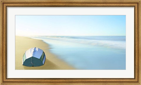 Framed Boat on a Beach II Print
