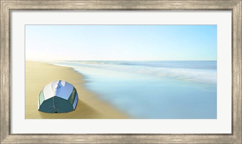 Framed Boat on a Beach II Print