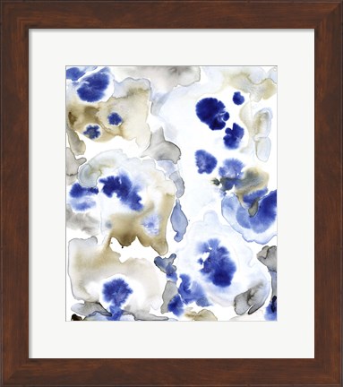 Framed Blue Pansies II Print