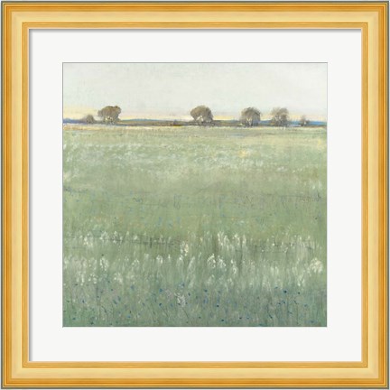 Framed Green Meadow I Print