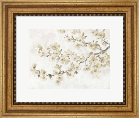 Framed Neutral Cherry Blossom Composition I Print