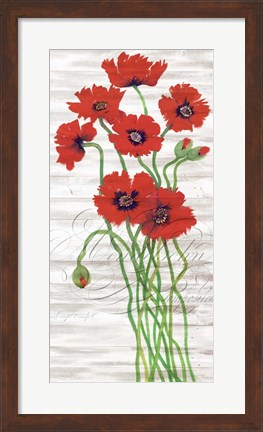 Framed Red Poppy Panel I Print