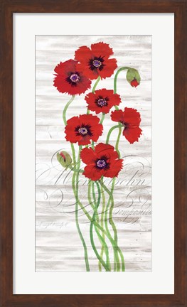 Framed Red Poppy Panel II Print