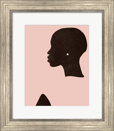 Framed Pink Silhouette I Print