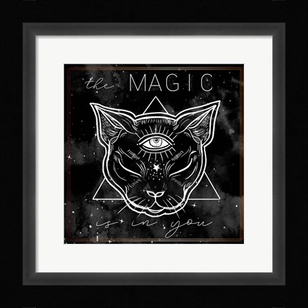 Framed Mystical Cat I Print