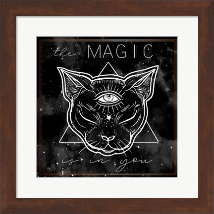 Framed Mystical Cat I Print