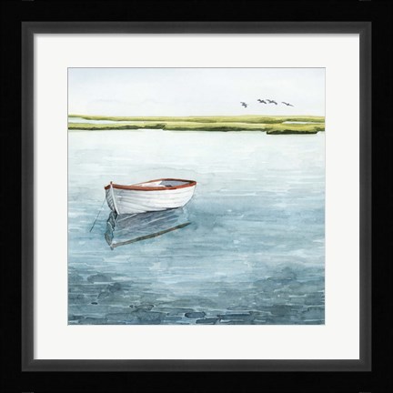 Framed Anchored Bay I Print