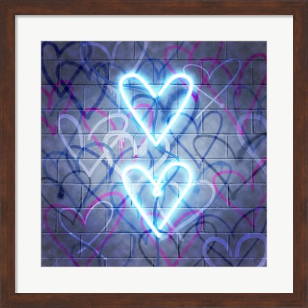 Framed Neon Heart I Print