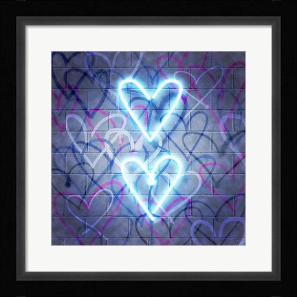 Framed Neon Heart I Print