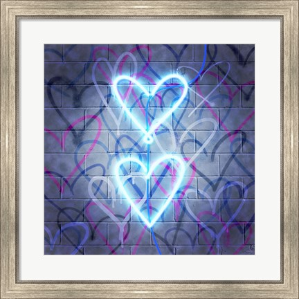 Framed Neon Heart II Print