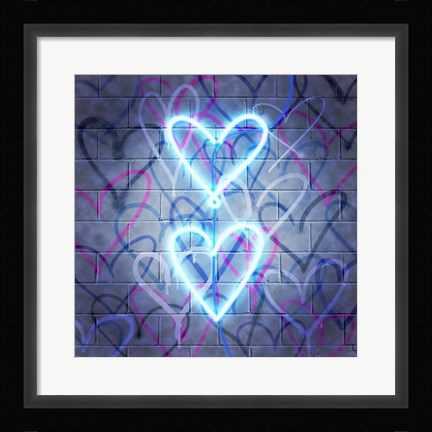 Framed Neon Heart II Print
