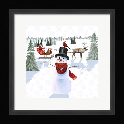 Framed Santa's Snowmen II Print