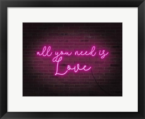 Framed Neon Love I Print