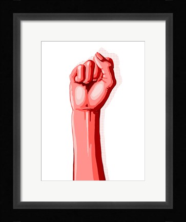 Framed Color Block Fist I Print