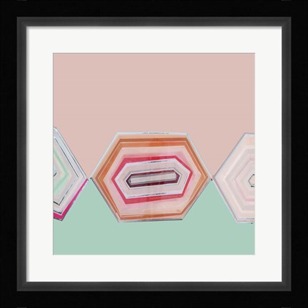 Framed Aqua Zig Zag II Print