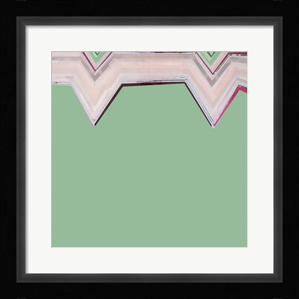 Framed Aqua Zig Zag III Print