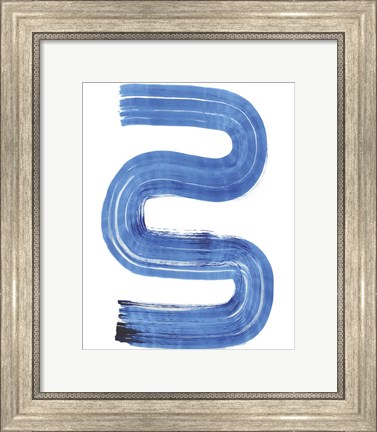 Framed Blue Swish II Print