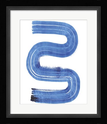 Framed Blue Swish II Print