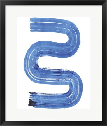 Framed Blue Swish II Print
