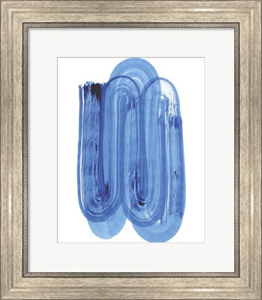 Framed Blue Swish IV Print