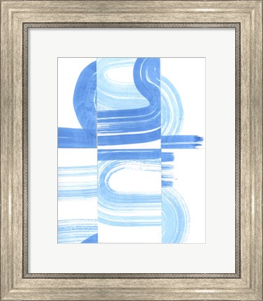 Framed Blue Swish V Print