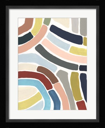 Framed Mosaic Curve I Print