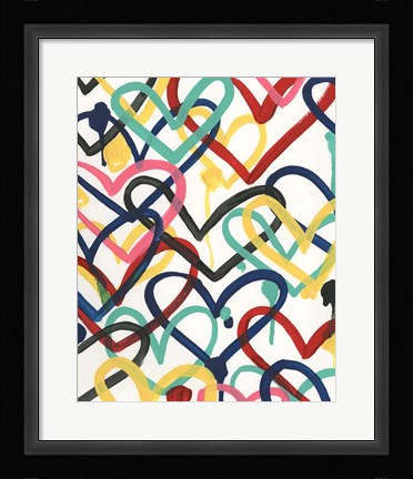 Framed Heart Scribbles II Print
