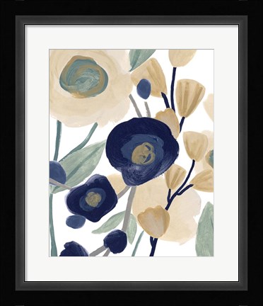 Framed Blue Poppy Cascade II Print