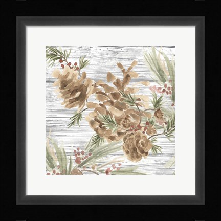 Framed Pinecone Lodge III Print