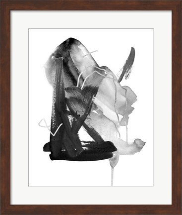 Framed Black &amp; Grey Collide II Print