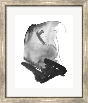 Framed Black &amp; Grey Collide IV Print