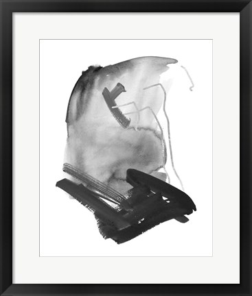 Framed Black &amp; Grey Collide IV Print