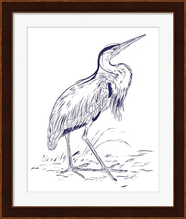 Framed Indigo Heron II Print