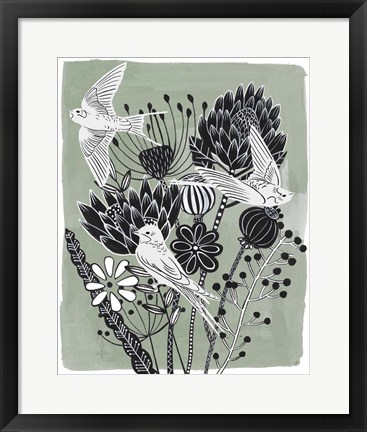 Framed Swallow Dance I Print