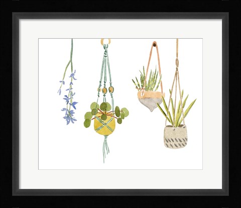 Framed Hanging Greens IV Print