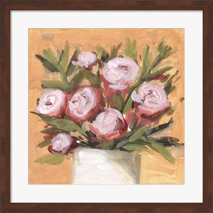 Framed Vase &amp; Roses II Print
