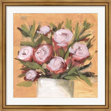 Framed Vase &amp; Roses II Print