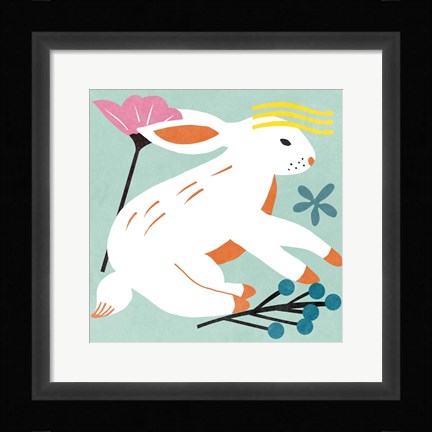 Framed Easter Bunnies III Print