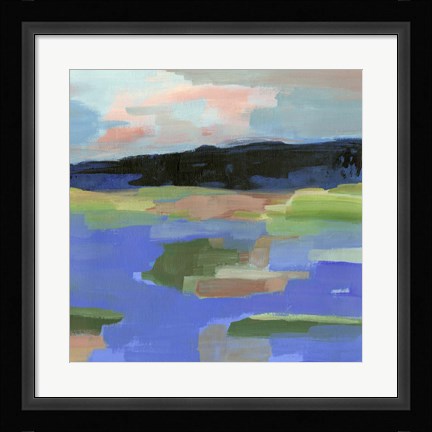 Framed Blue Landing I Print