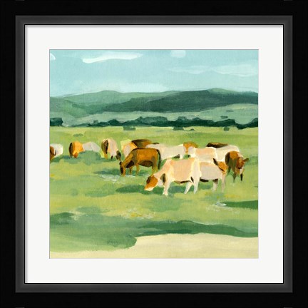 Framed Rural Fields I Print