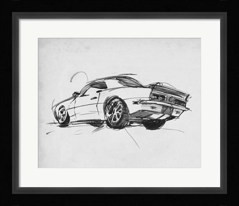Framed Classic Car Sketch II Print