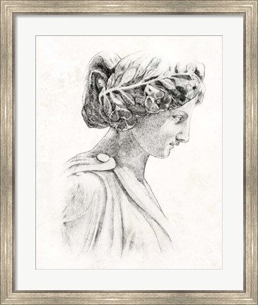 Framed Greek Statue I Print