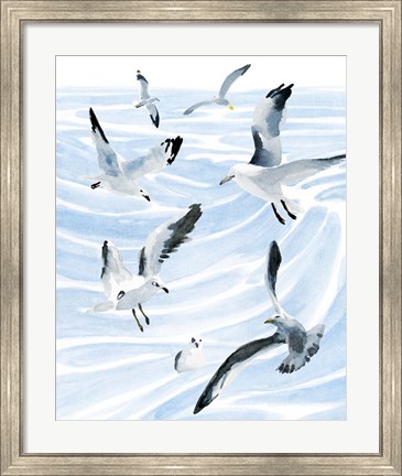 Framed Seagull Soiree II Print