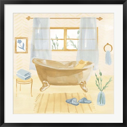 Framed Golden Bath II Print