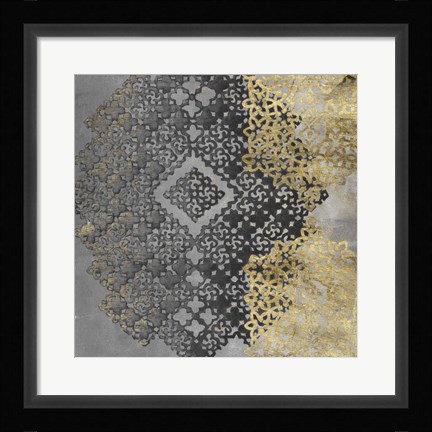 Framed Golden Filigree I Print