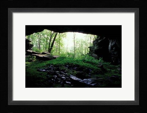 Framed Entrance to Russell Cave National Monument, Alabama Print