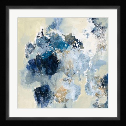 Framed Indigo Monotype Print